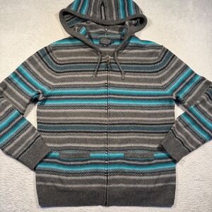 Pendleton Men's L Full Zip Hooded Sweater Southwestern Serape Merino Wool Blend